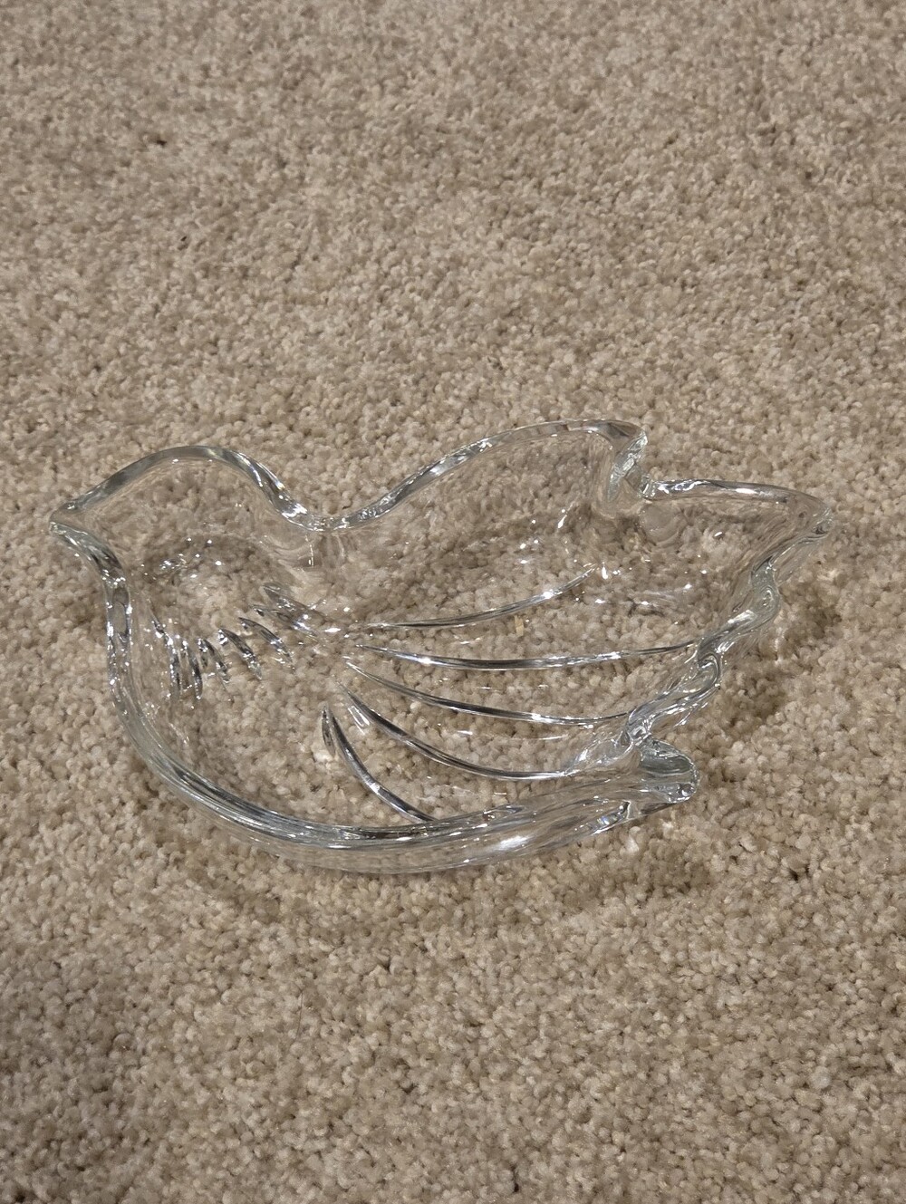 Clear Glass Bird-Shaped Decorative Dish